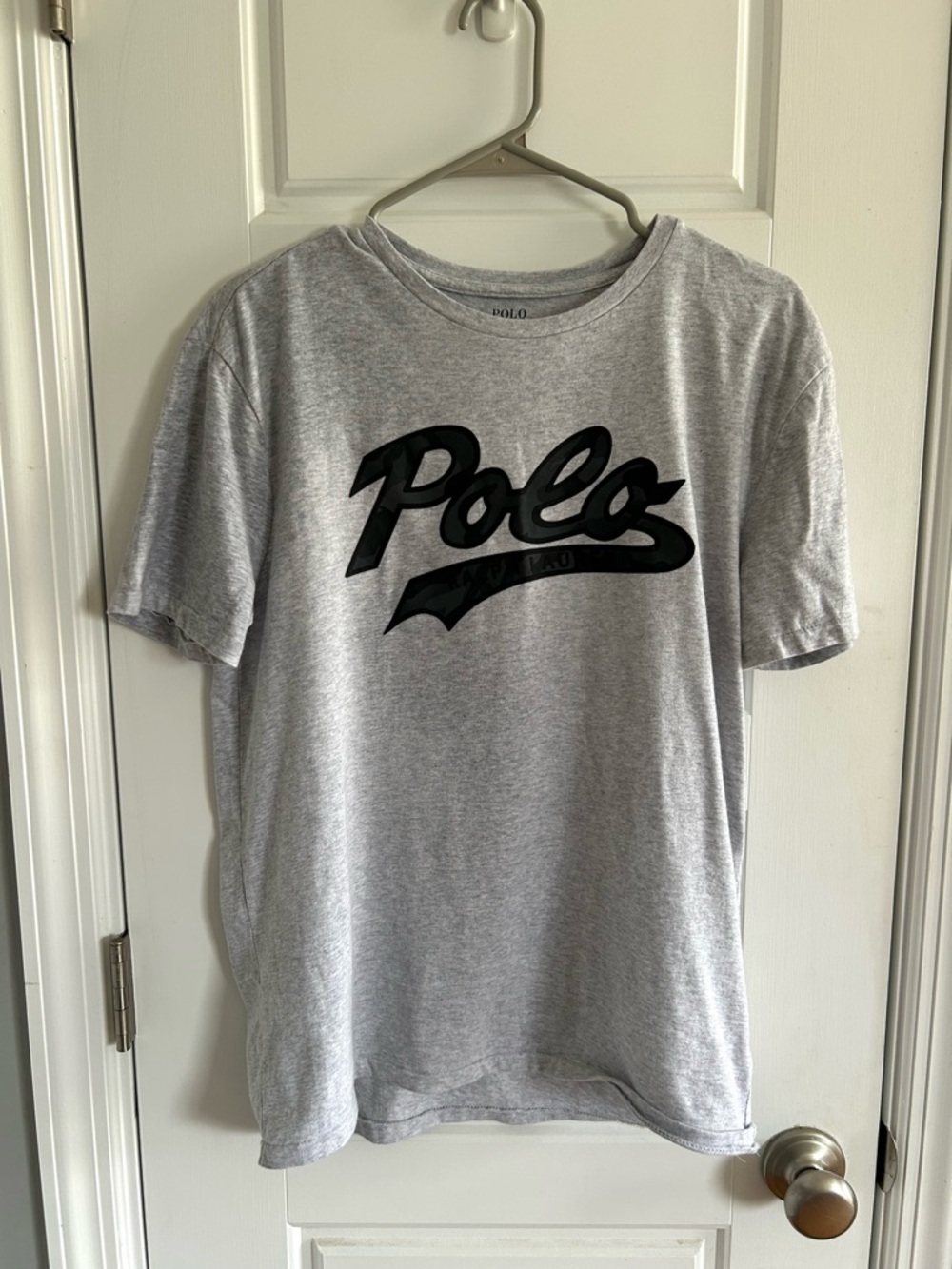 Polo Ralph Lauren Gray Script Logo Graphic T-Shirt - Size Small